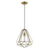 Livex Lighting 41324-01 Geometric - 1-Light Mini Pendant, Antique Brass view 2