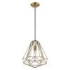 Livex Lighting 41324-01 Geometric - 1-Light Mini Pendant, Antique Brass view 4