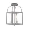 Livex Lighting 4041-80 Milford - Two Light Convertible Mini Pendant, Nordic Gray Finish with Clear Glass view 1