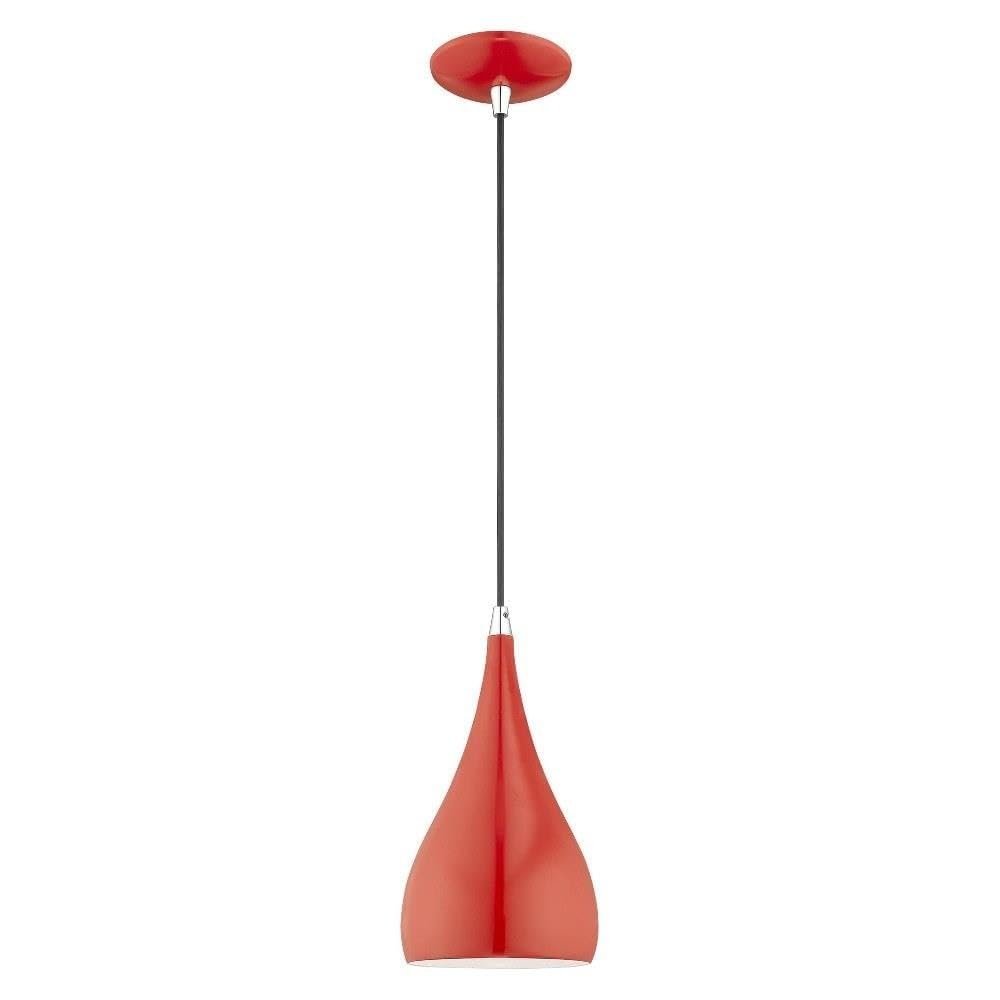 Livex Lighting 41171-72 Metal - 1-Light Mini Pendant, White