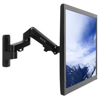 VIVO Premium Aluminum Single LCD Monitor Wall Mount for Screens up to 32 inches, Pneumatic Adjustable Arm fits up to VESA 100x100, MOUNT-G100B
