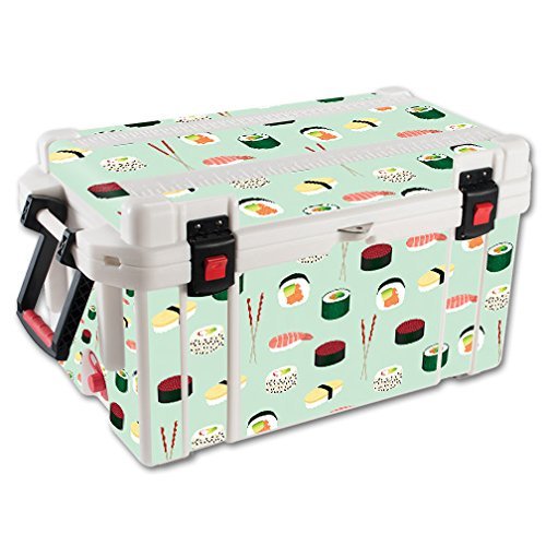 MightySkins (Cooler Not Included) Skin Compatible With Pelican 65 qt Cooler Sushi | Protective, Durable, and Unique Vinyl Decal wrap cover | Easy To Apply, Remove, and Change Styles | Made in the USA