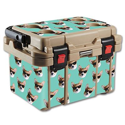 MightySkins (Cooler Not Included) Skin Compatible With Pelican 20 qt Cooler Cool Corgi | Protective, Durable, and Unique Vinyl Decal wrap cover | Easy To Apply, Remove, and Change Styles | Made in the USA