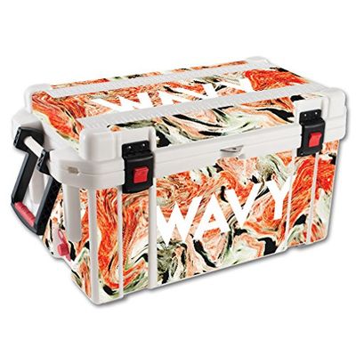MightySkins (Cooler Not Included) Skin Compatible With Pelican 65 qt Cooler Wavy | Protective, Durable, and Unique Vinyl Decal wrap cover | Easy To Apply, Remove, and Change Styles | Made in the USA