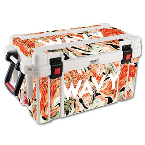 MightySkins (Cooler Not Included) Skin Compatible With Pelican 65 qt Cooler Wavy | Protective, Durable, and Unique Vinyl Decal wrap cover | Easy To Apply, Remove, and Change Styles | Made in the USA