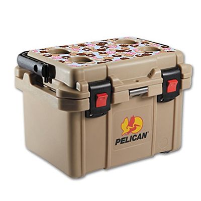 MightySkins (Cooler Not Included) Skin Compatible With Pelican 20 qt Cooler Lid Donut Binge | Protective, Durable, and Unique Vinyl Decal wrap cover | Easy To Apply, Remove, and Change Styles | Made in the USA