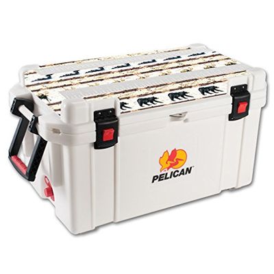 MightySkins (Cooler Not Included) Skin Compatible With Pelican 65 qt Cooler Lid Lodge Stripes | Protective, Durable, and Unique Vinyl Decal wrap cover | Easy To Apply, Remove, and Change Styles | Made in the USA