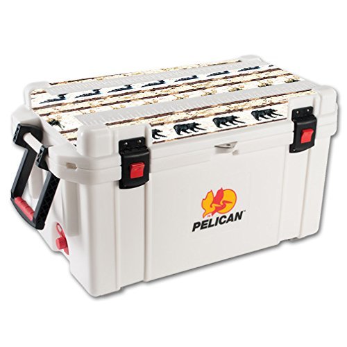 MightySkins (Cooler Not Included) Skin Compatible With Pelican 65 qt Cooler Lid Lodge Stripes | Protective, Durable, and Unique Vinyl Decal wrap cover | Easy To Apply, Remove, and Change Styles | Made in the USA