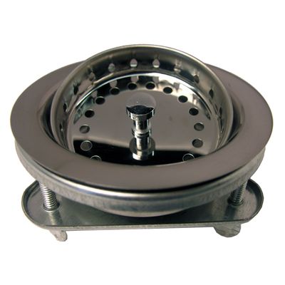 LASCO 03-1031 EZ on Style Kitchen Sink Basket Strainer Assembly with Three Bolt Installation, Chrome