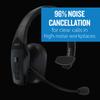 BlueParrott B550-XT Mono Bluetooth Wireless Headphones 96% Noise Canceling Over Head Trucker Headset with Mic, 100% Voice Control, IP54-Rated Protection, 24 hrs. Talk Time, Black view 3