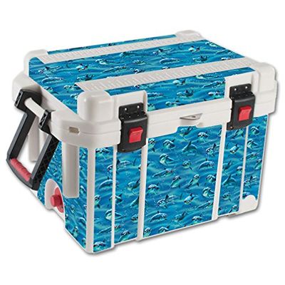 MightySkins (Cooler Not Included) Skin Compatible With Pelican 35 qt Cooler Dolphin Gang | Protective, Durable, and Unique Vinyl Decal wrap cover | Easy To Apply, Remove, and Change Styles | Made in the USA