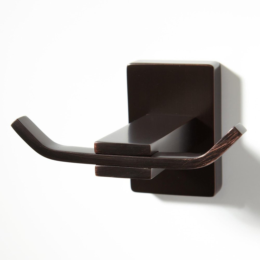 Naiture Brass Double Robe Hook in Oil Rubbed Bronze Finish