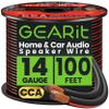 GEARit Speaker Wire 14 Gauge, Speaker Cable 100ft for Car Audio, Home Theater, CCA(Black) view 1
