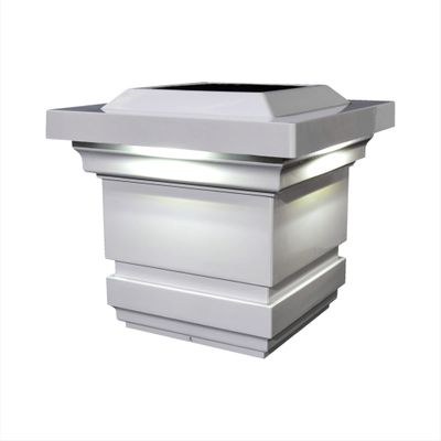 Classy Caps SL074W 4x4 Classy Solar Post Cap - White  High-Performance Solar LED Lights, Durable PVC (Vinyl) Construction, Weather-Resistant, Ideal for Outdoor Posts, Warn & Cool Light Modes