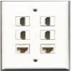 RiteAV - 4 Port HDMI 2 Port Cat6 Ethernet White Wall Plate view 1