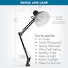 Studio Designs Swing Arm Lamp with 13-watt CFL Bulb, Black view 3
