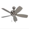 Monte Carlo 5LCM52BS Downrod Mount, 5 Silver Blades Ceiling fan with 63 watts light, Brushed Steel view 1