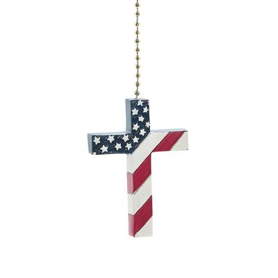 Clementine Design Cross American USA Ceiling Fan Pull Chain Light Decorative Extension