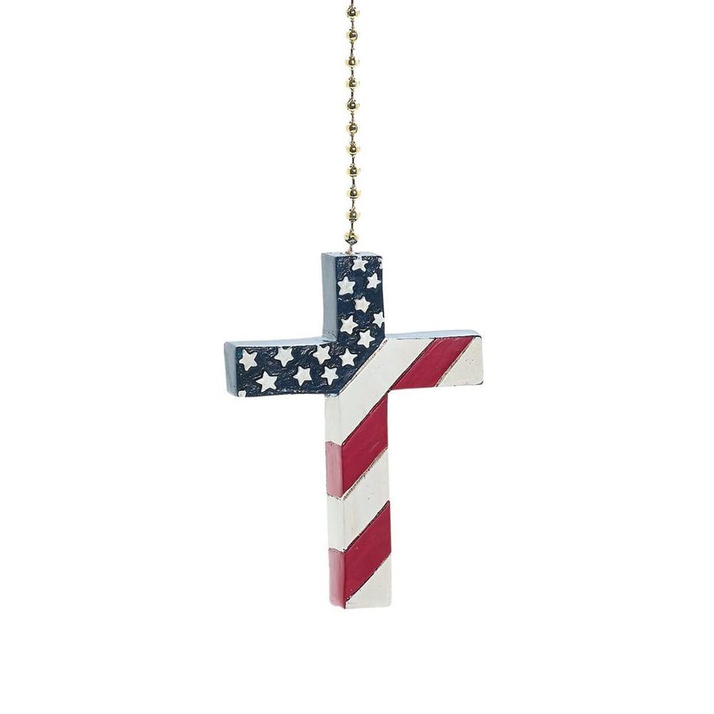 Clementine Design Cross American USA Ceiling Fan Pull Chain Light Decorative Extension