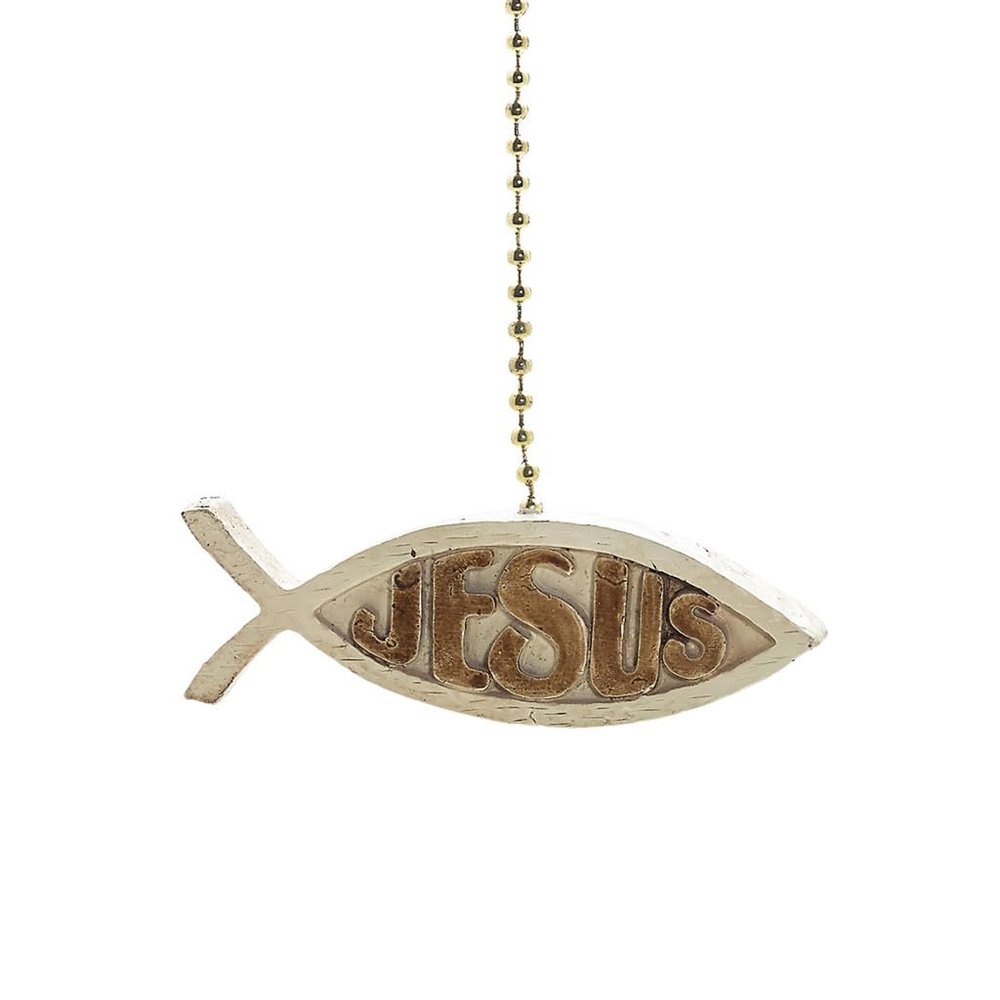 Clementine Design Jesus Fish Faith Religious Ceiling Fan Pull Chain Light Decorative Extension