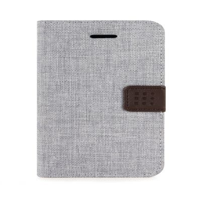 ForestGreen Stylish Nylon Basic Folio Case for iPhone 5 and iPhone 5s - Retail Packaging - Light/Grey