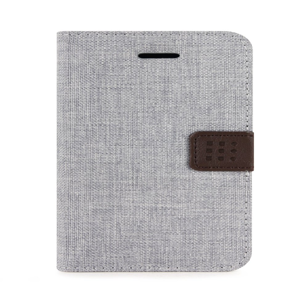 ForestGreen Stylish Nylon Basic Folio Case for iPhone 5 and iPhone 5s - Retail Packaging - Light/Grey