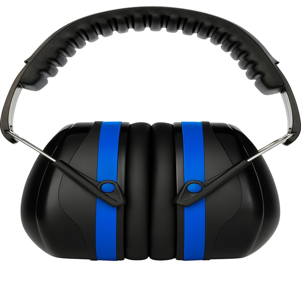 G & F Products 34dB Highest NRR Safety Ear Muffs - Professional Ear Defenders for Shooting, Adjustable Headband Ear Protection/Shooting Hearing Protector Earmuffs Fits Adults to Kids (Blue)
