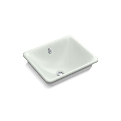 KOHLER 5400-W-FF Iron Plains Wading Pool Bathroom Sink, Sea Salt