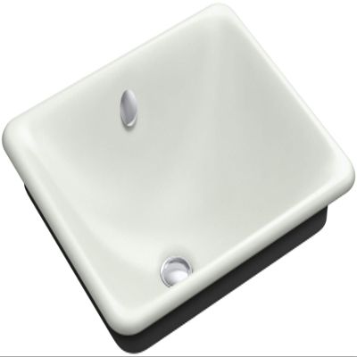 KOHLER 5400-P5-FF Iron Plains Wading Pool Bathroom Sink, Sea Salt