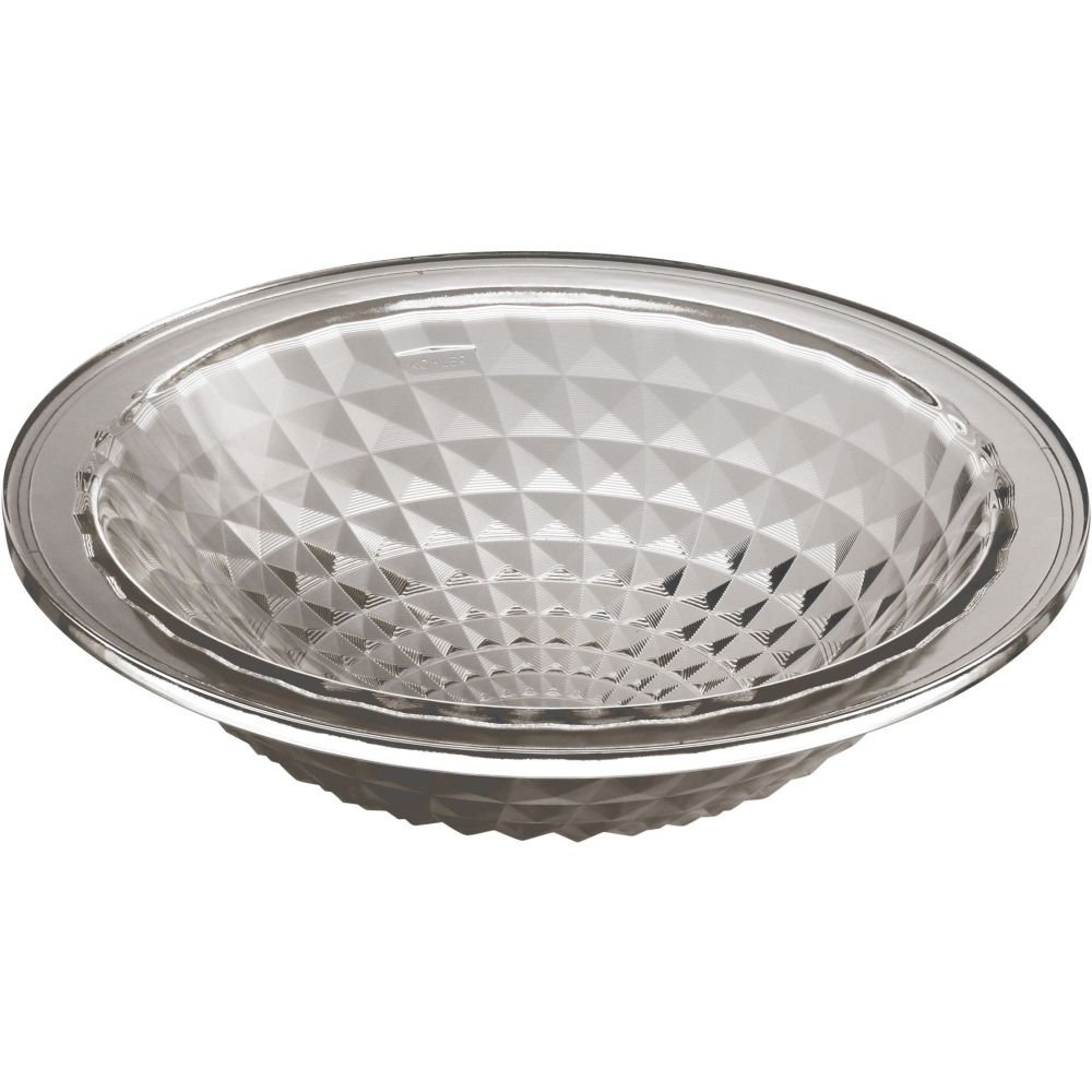 KOHLER K-2361-TG3 Kallos, ARTIST EDITIONS Oval Glass Under Mount Bathroom Sink, Translucent Doe