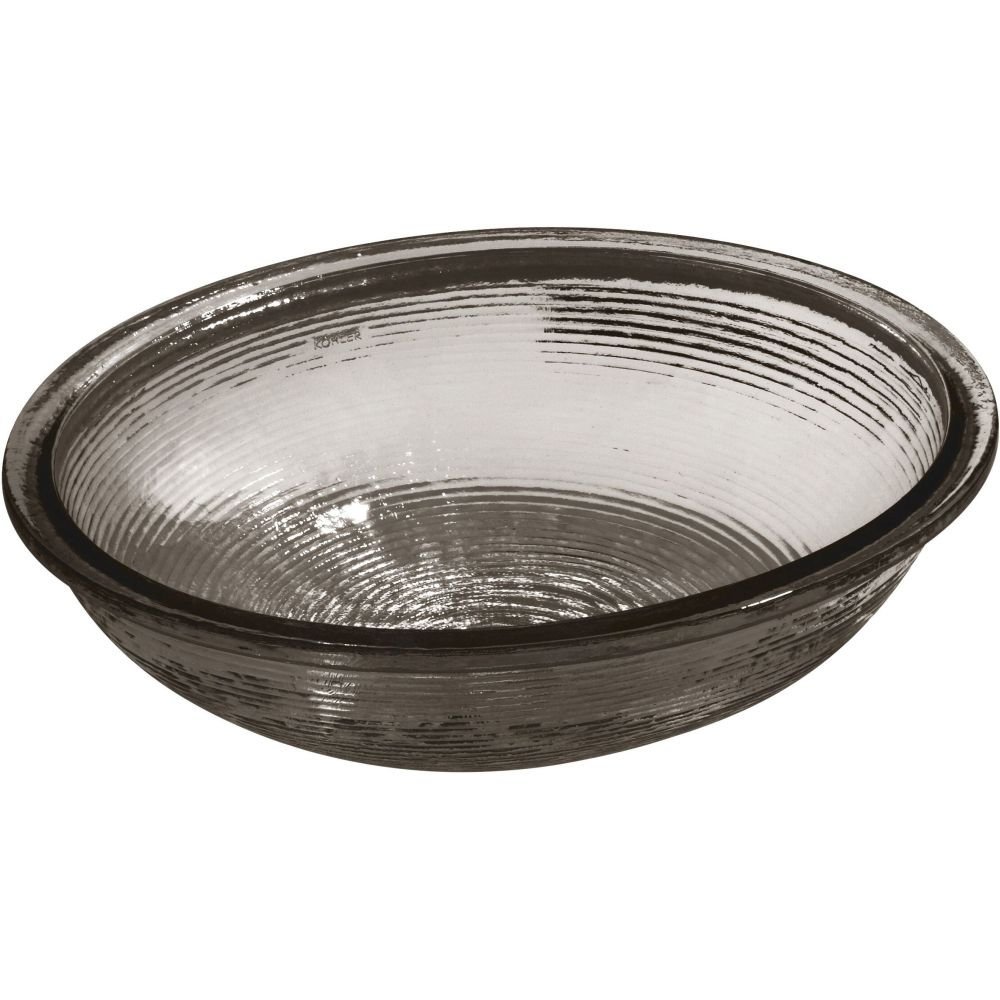 KOHLER K-2741-TG3 Whist, ARTIST EDITIONS Oval Glass Under Mount Bathroom Sink, Translucent Doe