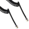 ECore Cables Black Coiled Telephone Handset Cord - 25 Foot Long Length - 1.5 Inch Flat Leader view 1
