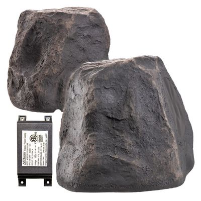 OSD Audio 5.25" 120W Wireless Bluetooth Outdoor Rock Speaker  Weather Resistant, Slate Dark Grey - BTR-150