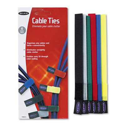 Belkinponents Cable Tie - Gray Black Blue Yellow Red Green