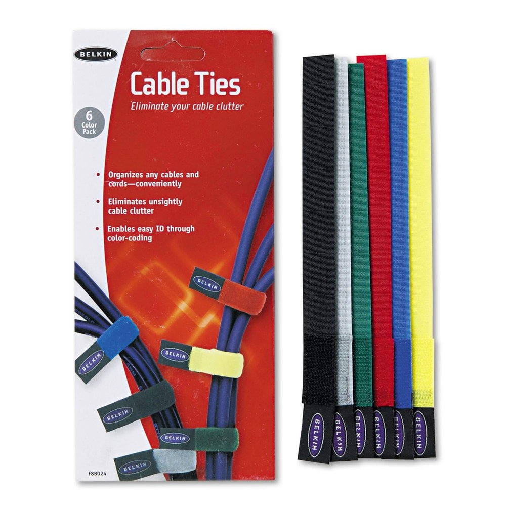 Belkinponents Cable Tie - Gray Black Blue Yellow Red Green