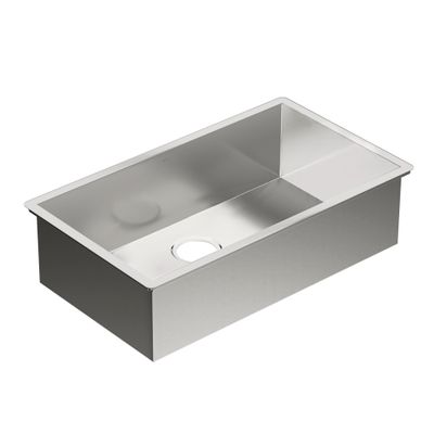 Moen G18180 Prep 18-Gauge Steel Undermount Single Bowl Kitchen Sink, 31-Inch x 18-Inch, Stainless Steel