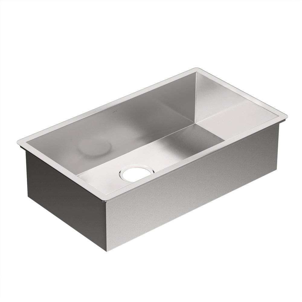 Moen G18180 Prep 18-Gauge Steel Undermount Single Bowl Kitchen Sink, 31-Inch x 18-Inch, Stainless Steel