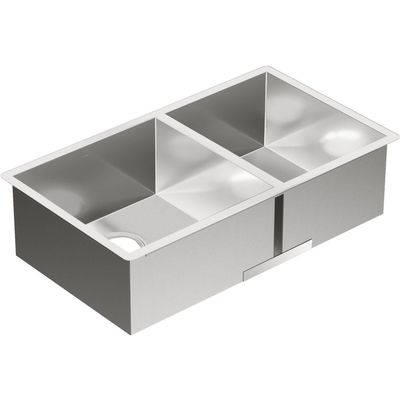 Moen Prep 18-Gauge Stainless Steel Undermount 32" x 18" Double Bowl Kitchen Sink, G18287