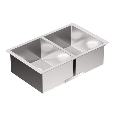 Moen Prep 18-Gauge Stainless Steel Undermount 29" x 18" Double Bowl Kitchen Sink, G18288