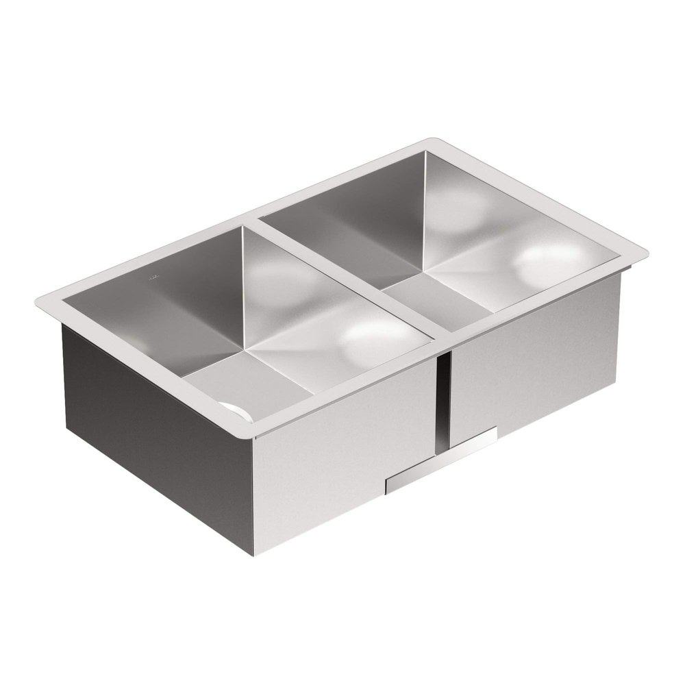 Moen Prep 18-Gauge Stainless Steel Undermount 29" x 18" Double Bowl Kitchen Sink, G18288