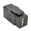Tripp Lite USB 2.0 Keystone/Panel Mount Coupler (F/F), All-in-One, Black (U060-000-KP-BK) view 4
