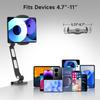suptek Aluminum Alloy Cell Phone Desk Mount Stand 360 Tablet Stand and Holders Adjustable for iPad, iPhone, Samsung, Asus and More 4.7-11 inch Devices, Good for Bed, Kitchen, Office (YF208B) view 3