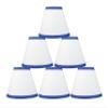 Urbanest White Cotton with Blue Trim Chandelier Lamp Shades, 6-inch, Hardback Clip On(Set of 6) view 1
