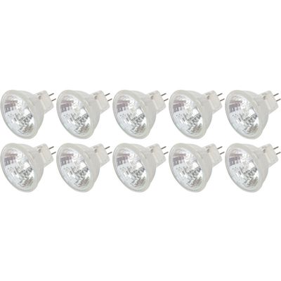 Simba Lighting MR11 Halogen 20W 12V FTD Spotlight Light Bulbs (10 Pack) 2-Pin 220lm for Landscape, Accent, Track Lights, and Fiber Optics, GU4 Bi-Pin Base, Glass Cover, Warm White 2700K Dimmable