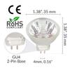 Simba Lighting MR11 Halogen 20W 12V FTD Spotlight Light Bulbs (10 Pack) 2-Pin 220lm for Landscape, Accent, Track Lights, and Fiber Optics, GU4 Bi-Pin Base, Glass Cover, Warm White 2700K Dimmable view 3