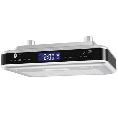 iLive Bluetooth Under Cabinet Radio with Clock, Timer & LED Kitchen Light