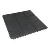 Rubber-Cal Revolution Diamond-Plate Interlocking Rubber Floor - 12mm x 36 in x 36 in Rubber Tiles - Black view 3