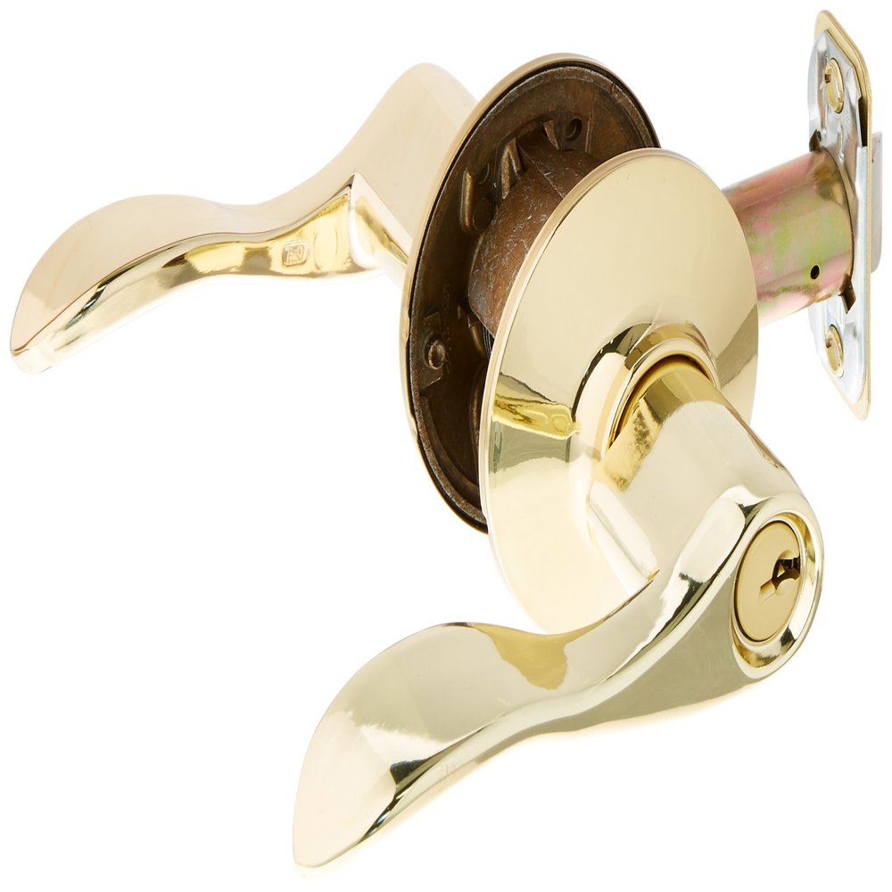 SCHLAGE Lock Company F51ACC605KA4 Accent Keyed Entry Panic Proof Door Lever, Polished Brass