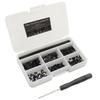 Mcsher 300pcs M1.4 Series Screws Set for Android Smartphone, Watches, GlassesSmall Electronic Products Phillips Wafer Head, Black Zinc, 6 Size, with Screw Driver view 1