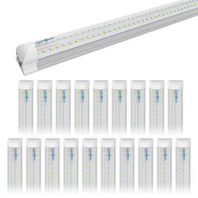 LUMINOSUM 6ft T8 LED Shop Light Fixture V-Shaped Linkable 42W 6000K 20 Pack